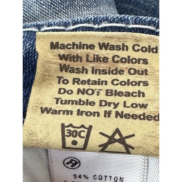 Big Star Liv Distressed Dark Wash Boot Cut Flap Pocket Jeans Womens 27x28 - Picture 13 of 16